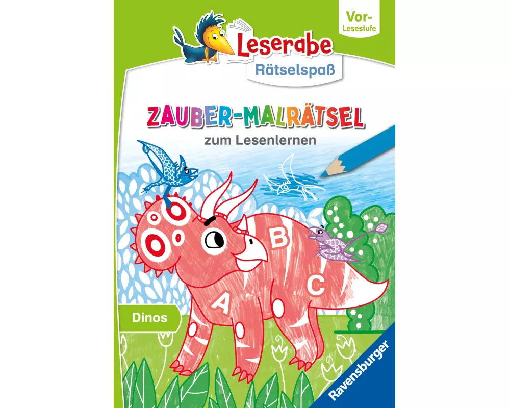 Leserabe Rätselspaß - Zauber-Malrätsel zum Lesenlernen: Dinos (Vor-Lesestufe)