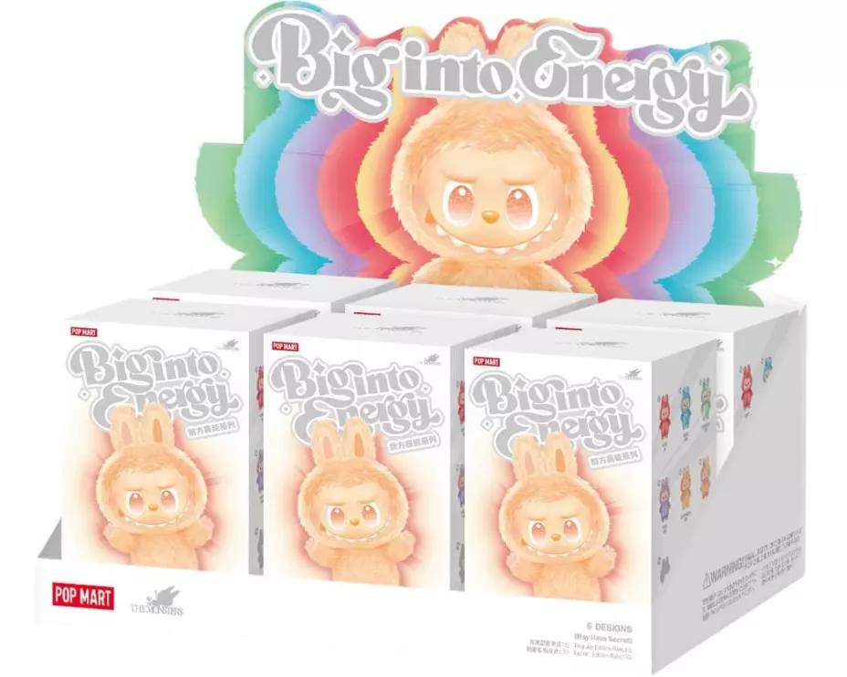 Pop Mart Plüsch-Anhänger Labubu «Big Into Energy» Blind Box Display