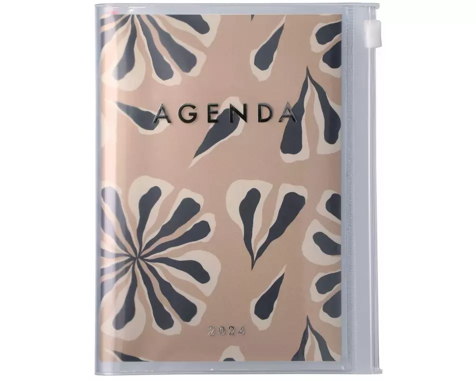 MARK'S 2023/2024 Taschenkalender A6 vertikal, Abstract // Beige