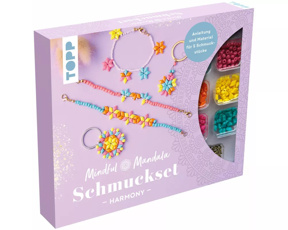 Mindful Mandala - Schmuckset Harmony. Mit Anleitung und Material für 5 Schmuckstücke