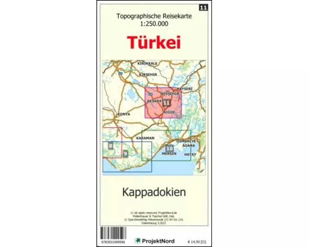 Kappadokien - Topographische Reisekarte 1:250.000 Türkei (Blatt 11)