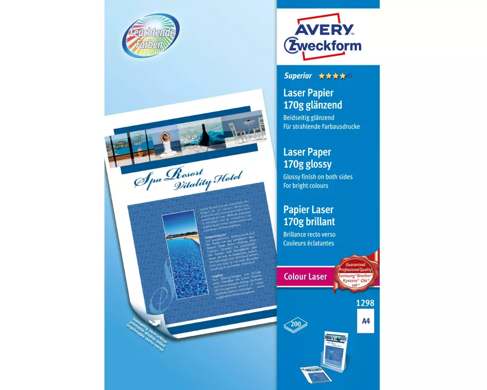 Avery Zweckform Fotopapier Colour Laser A4 170 g/m² 150 Stück
