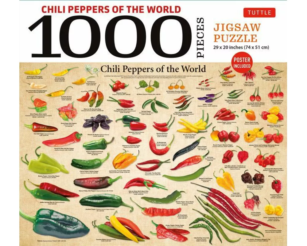 Chili Peppers of the World - 1000 Piece Jigsaw Puzzle