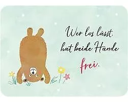 Postkarte. Wer los lässt .... (Bär)