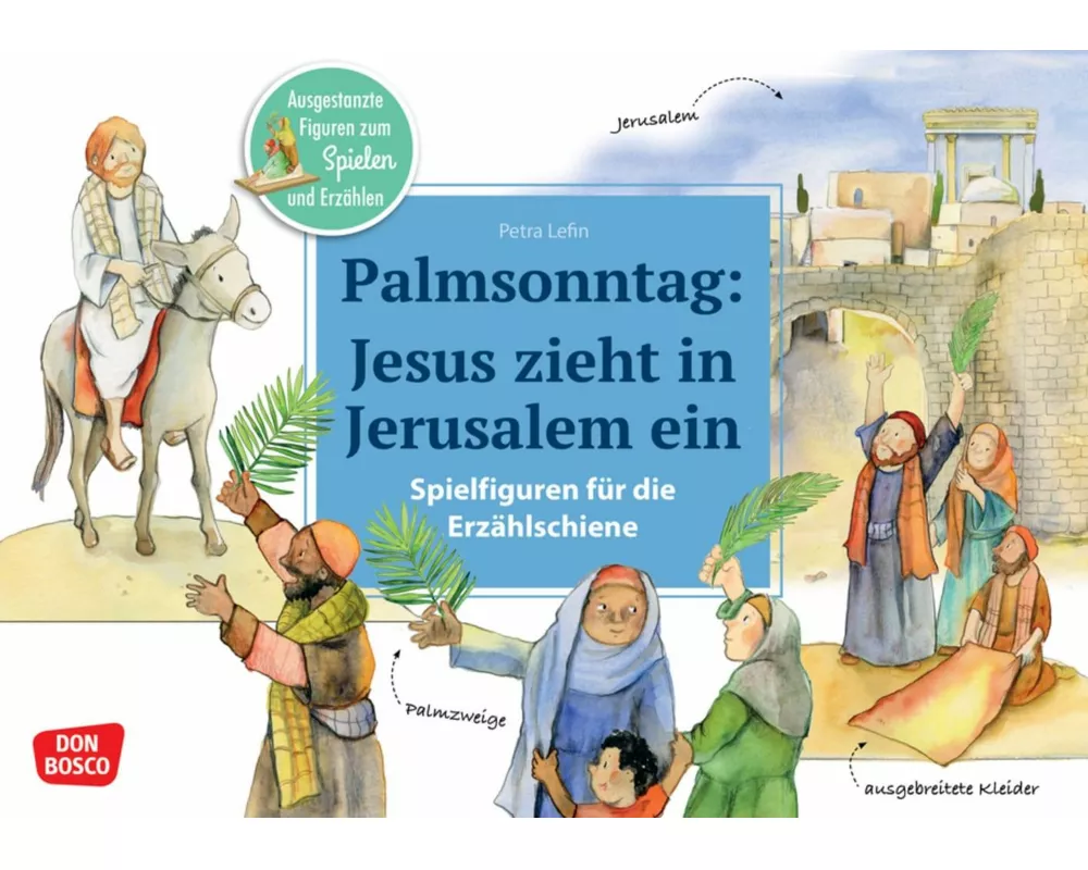 Palmsonntag: Jesus zieht in Jerusalem ein. Erzählschienen-Figurenset