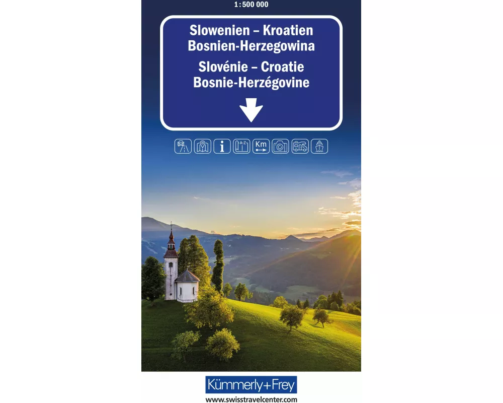 Kümmerly+Frey Strassenkarte Slowenien, Kroatien, Bosnien-Herzegowina 1:500.000
