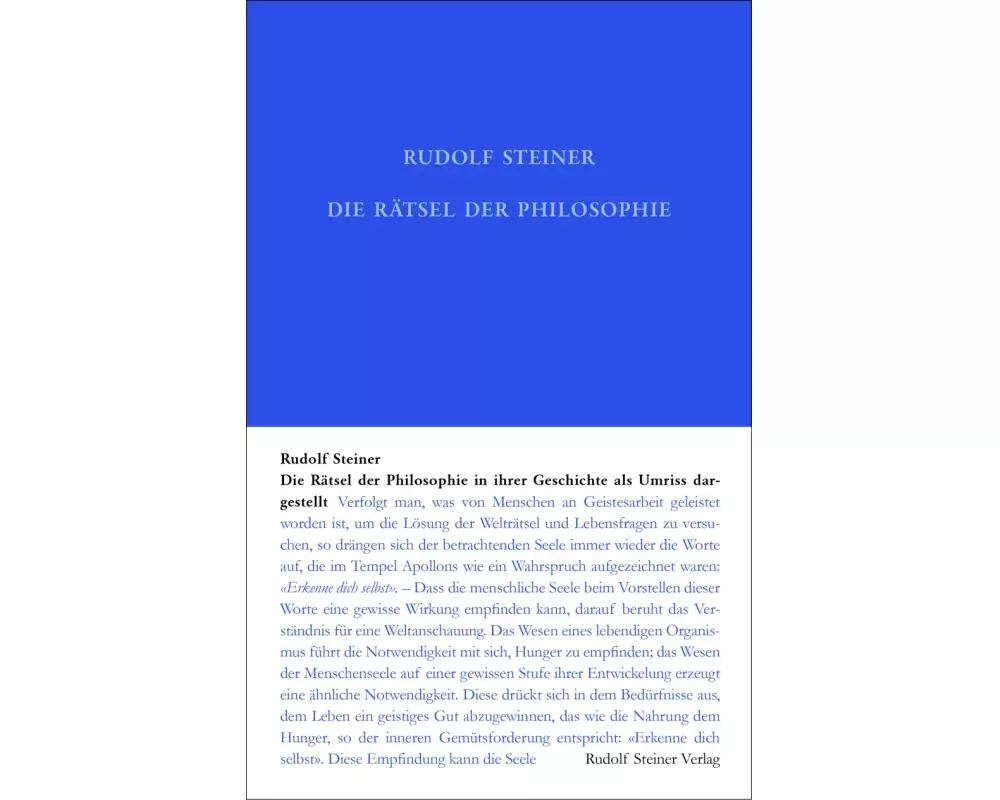 Die Rätsel der Philosophie in ihrer Geschichte als Umriss dargestellt