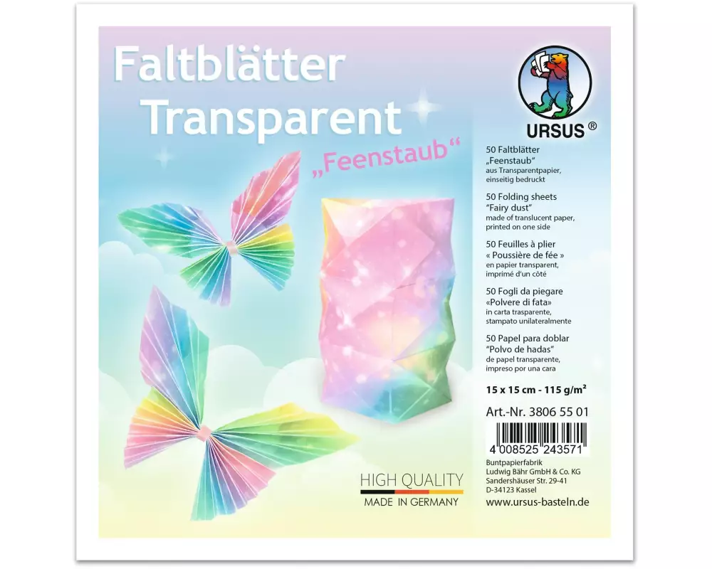 URSUS Faltblätter 50 Blatt, Mehrfarbig