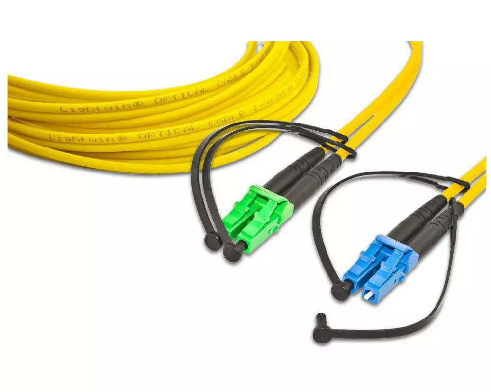 Lightwin LWL-Patchkabel Singlemode LC/APC – LC, OS2, Duplex, 15 m
