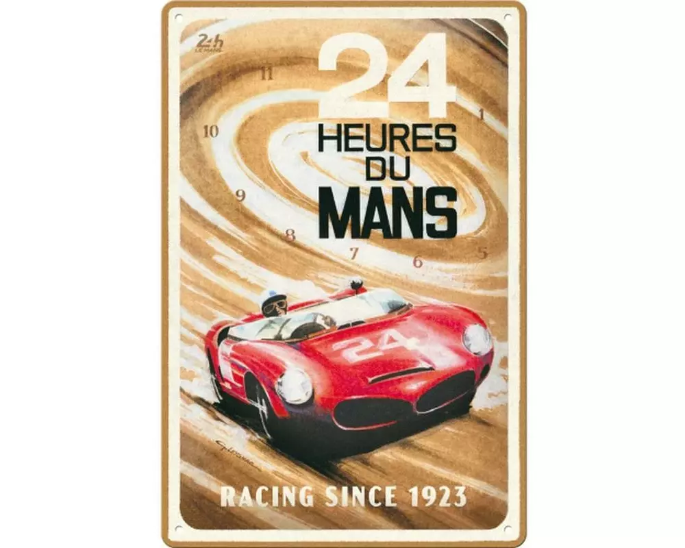 Nostalgic Art Schild 24 h Le Mans – Red Car 20 x 30 cm, Metall