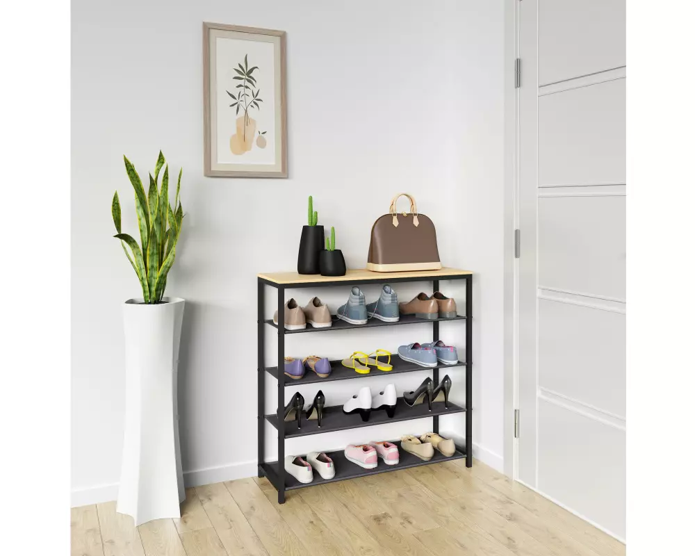 VCM Schuhregal Taliro 90 x 87 cm, Braun/Schwarz