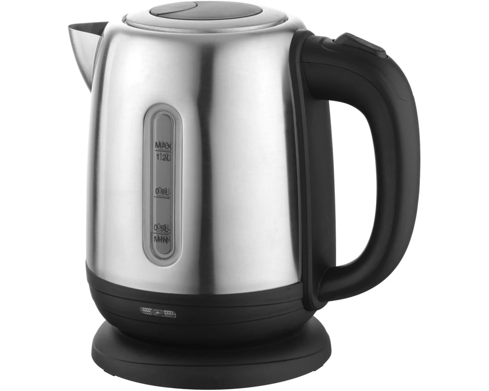 OHMEX Wasserkocher 1.2 l, Schwarz/Silber