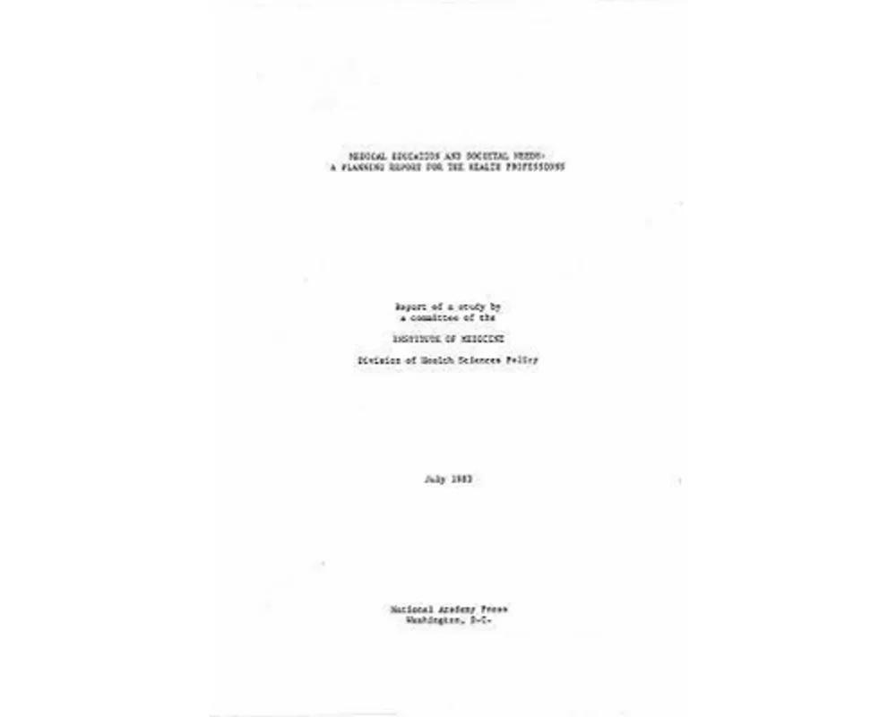 Medical Education and Societal Needs