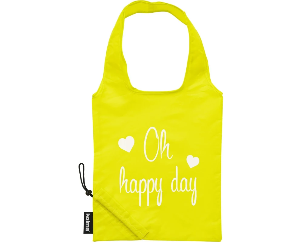 Kolma Einkaufstasche RPET «Oh happy day» Gelb