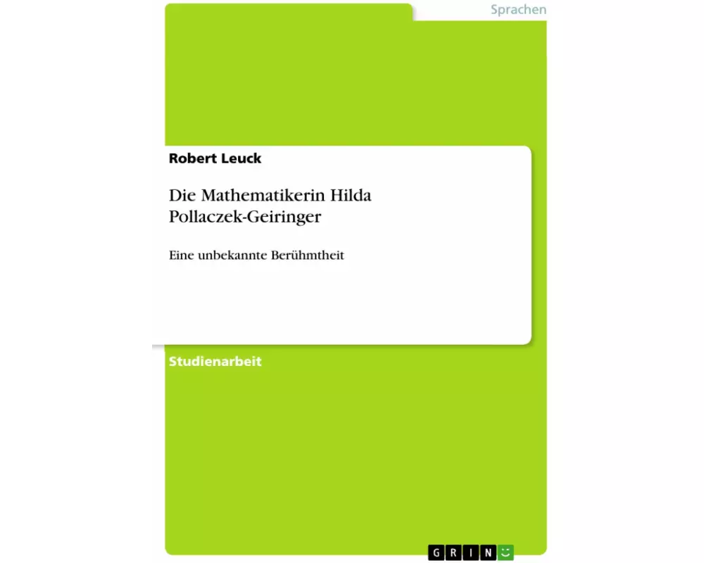 Die Mathematikerin Hilda Pollaczek-Geiringer