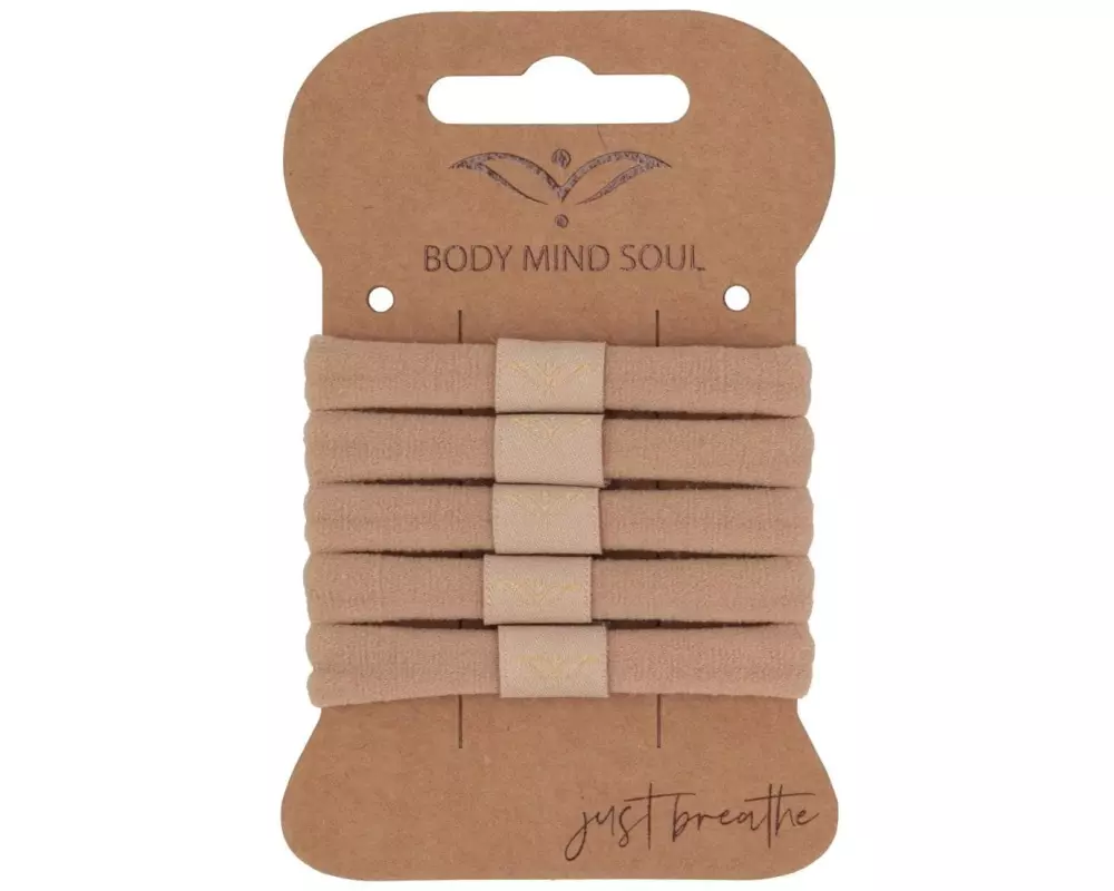 Body Mind Soul Haargummi Yoga, Nudebeige 5 Stück