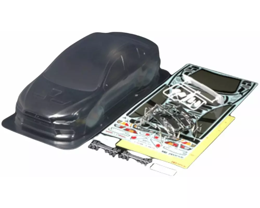 Tamiya Karosserie Mitsubishi Lancer Evo X, unlackiert, 190 mm, 1:10