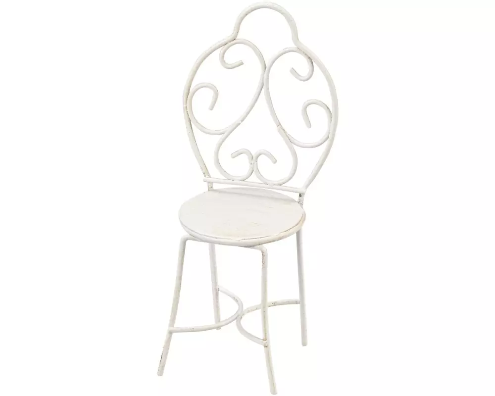 HobbyFun Mini-Möbel Stuhl 4.5 x 10 cm, Weiss