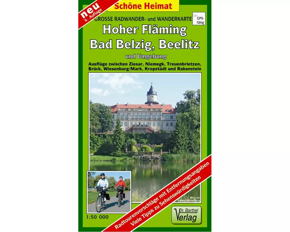 Große Radwander- und Wanderkarte Hoher Fläming, Bad Belzig, Beelitz und Umgebung 1 : 50 000