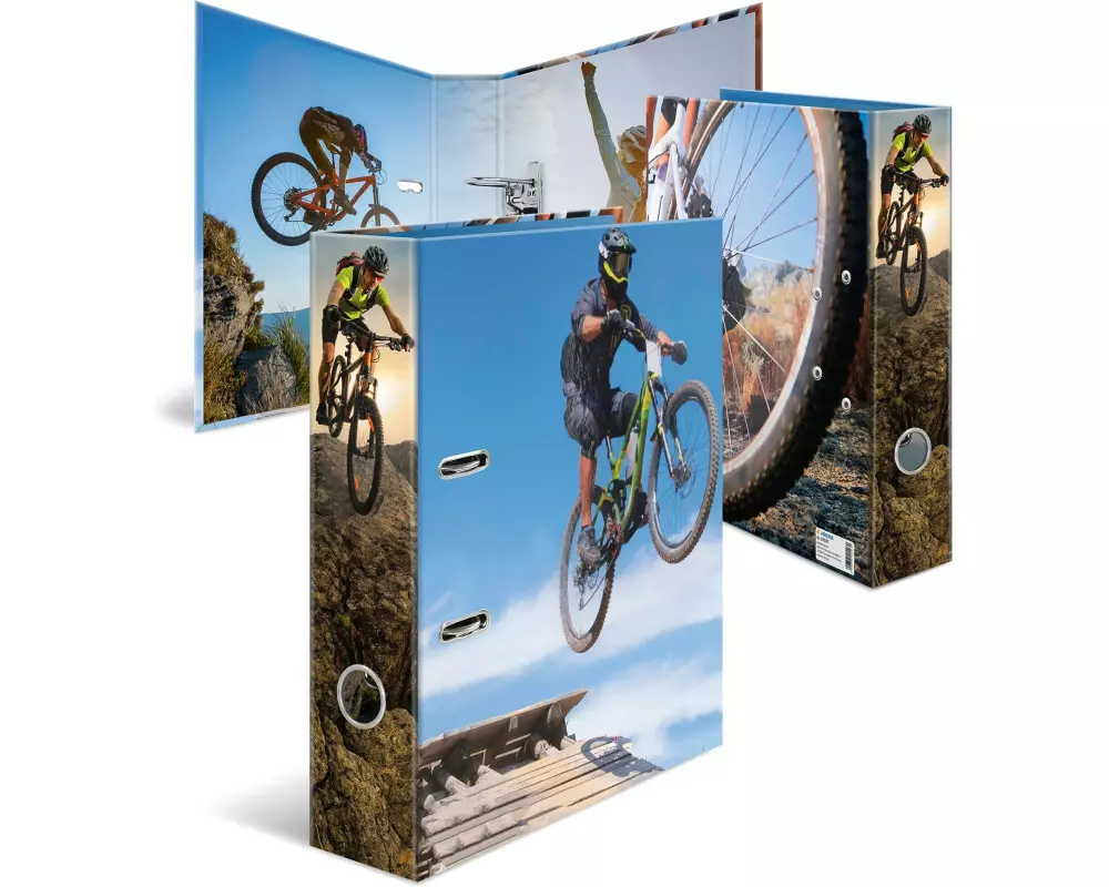 HERMA Motiv-Ordner A4 Mountain Bike 285 cm, Mehrfarbig