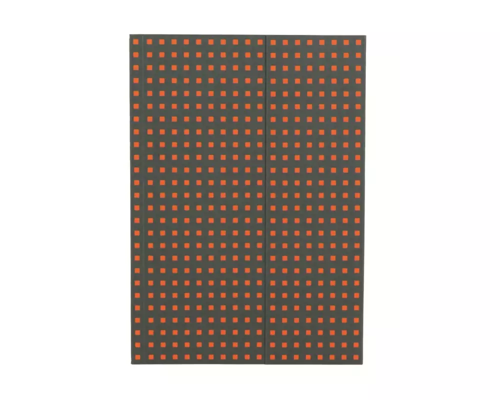 PaperOh Notizbuch Quadro B5, Blanko, Grau mit orangen Quadraten