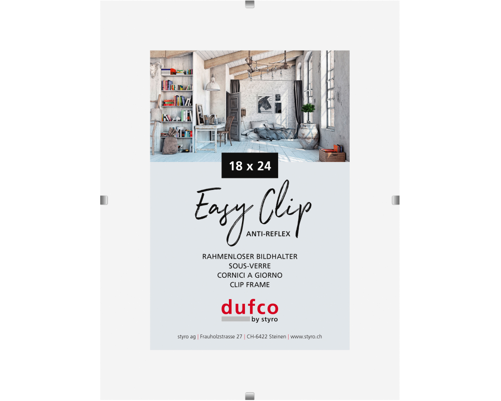 DUFCO Cliprahmen (ohne Rahmen) 1420.41002 18x24cm