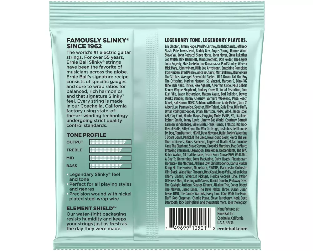 Ernie Ball Gitarrensaiten 2211 Slinky Nickel – Mondo 10.5 - 52