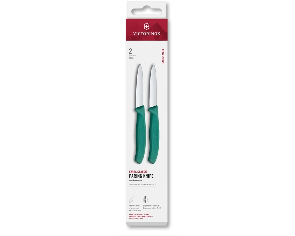 Victorinox Messer-Set Swiss Classic, 8 cm, Grün, 2 Stück