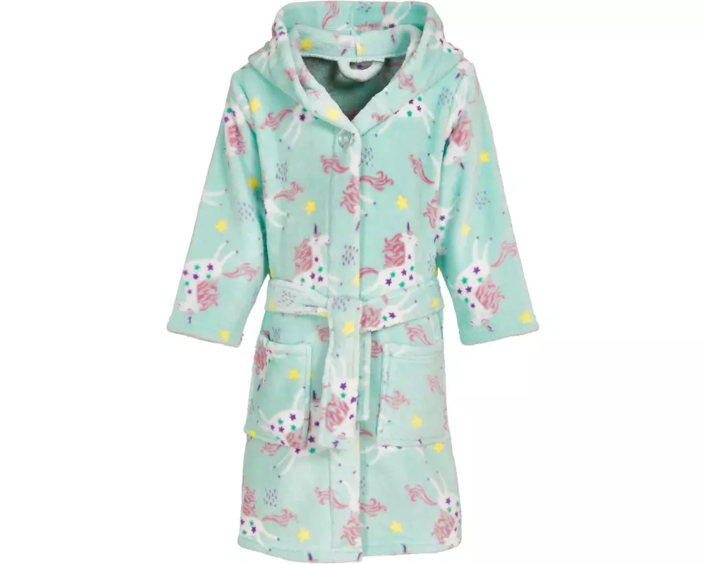 Playshoes Fleece-Bademantel Einhorn Mint Gr. 86/92