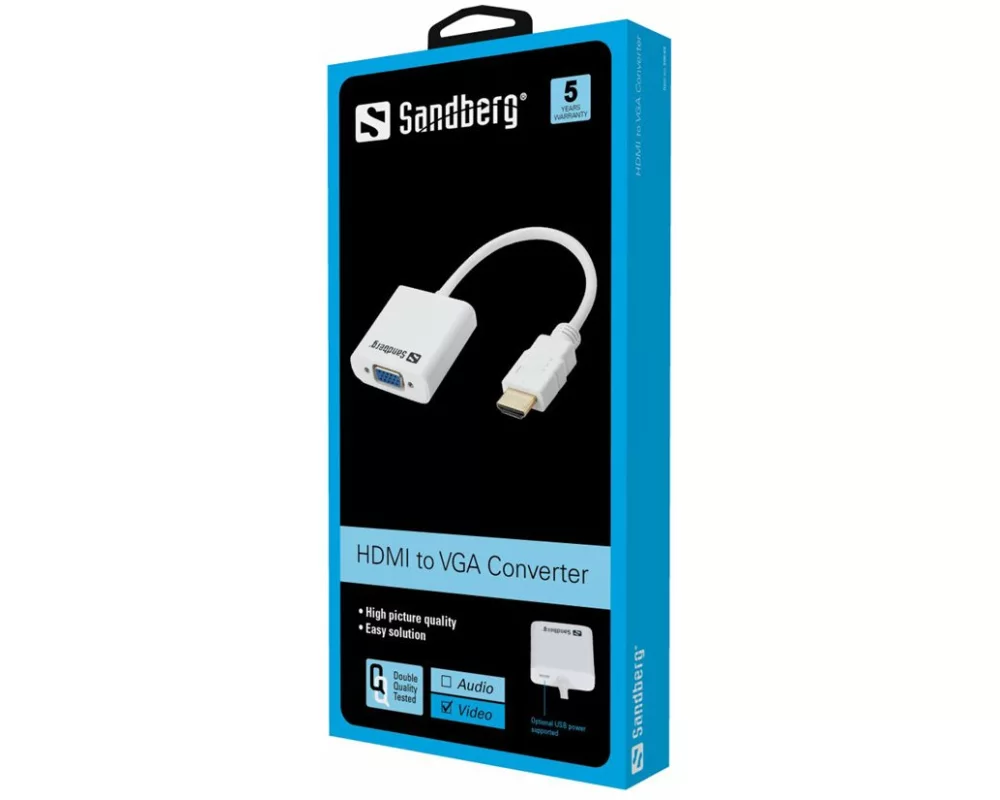 Sandberg HDMI to VGA Converter Converts a HDMI output to a VGA output