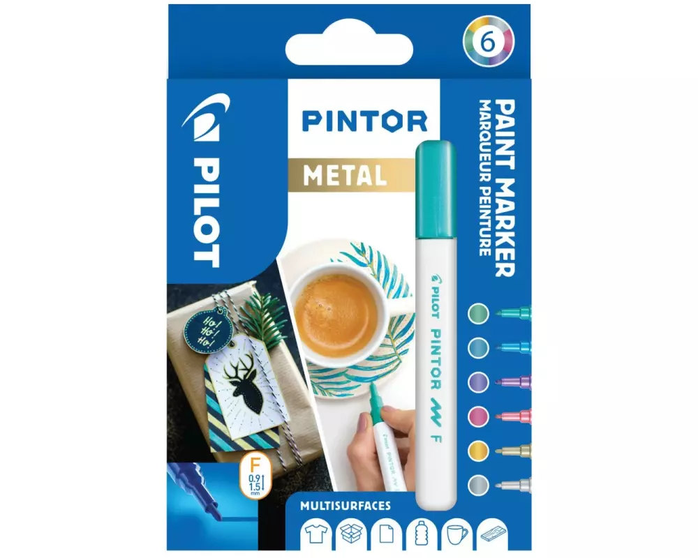 Pilot Permanent-Marker Pintor Metal Fein, 6-er Set