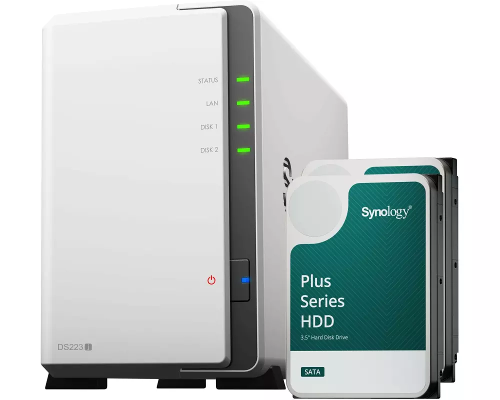 Synology NAS DS223j 2-bay Synology Plus HDD 16 TB