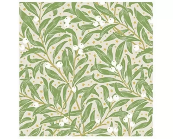 Braun + Company Weihnachtsservietten Christmas Leaves Mehrfarbig, 20 Stück