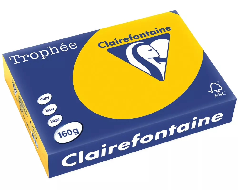 Clairefontaine Kopierpapier Trophée Colored Copy FSC A4, Gelb, 160 g/m²