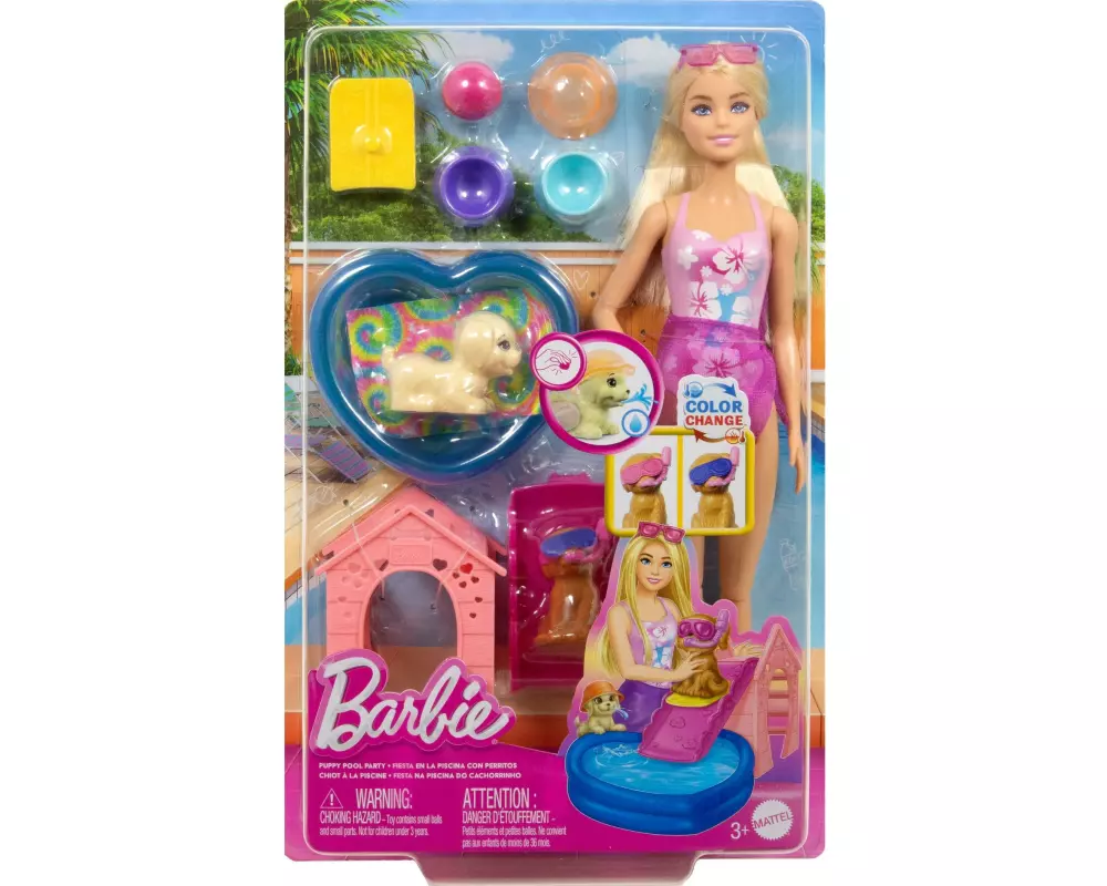 Barbie Puppe Puppy Pool Party Aloha Blonde