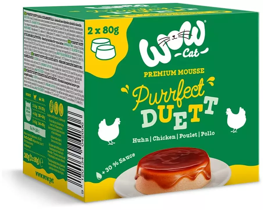 WOW Purrfect Duett Huhn, Snack mit Katzenminze