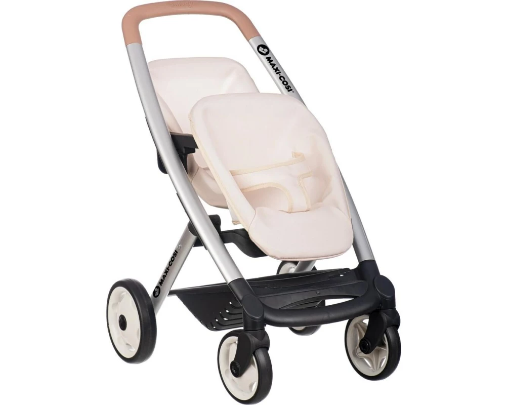 Smoby Zwillingspuppenwagen Maxi Cosi, Beige