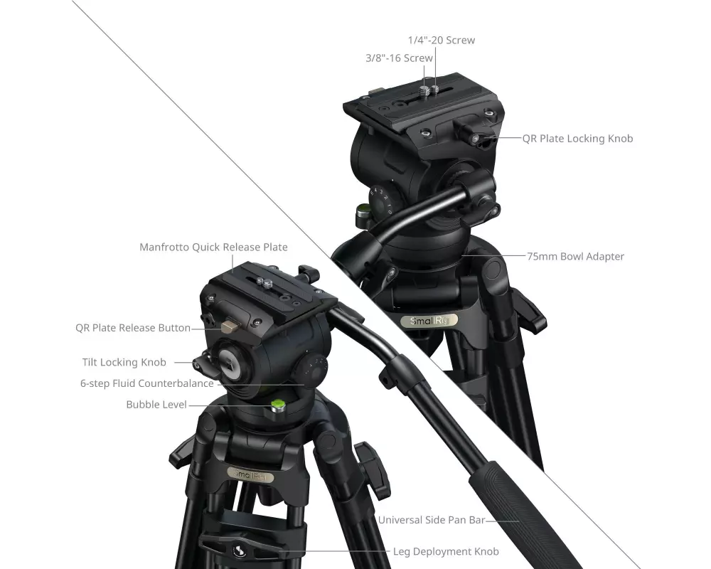 Smallrig Stativ FSD16 FreeSpeed Aluminium-Legierung Heavy-Duty