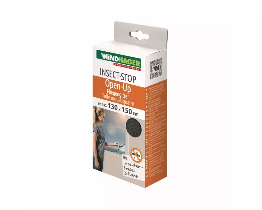 Windhager Fliegengitter Open UP 130 x 150 cm Anthrazit