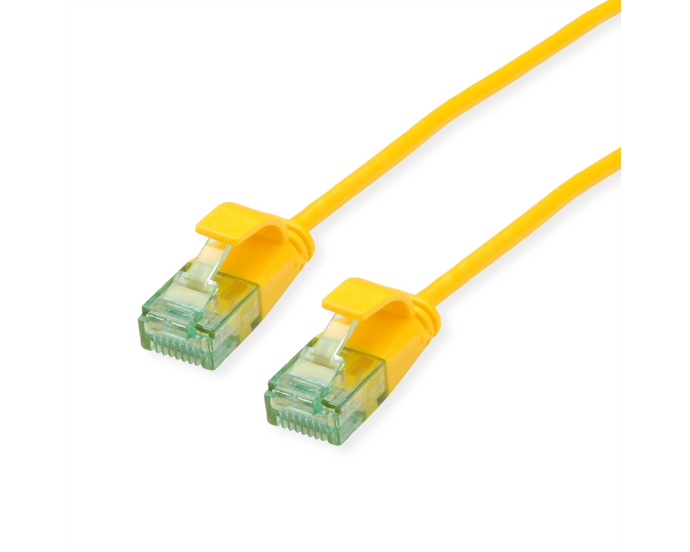 ROLINE RM UTP DataCenter Patchkabel Cat.6A (Class EA), slim, gelb, 0,3 m