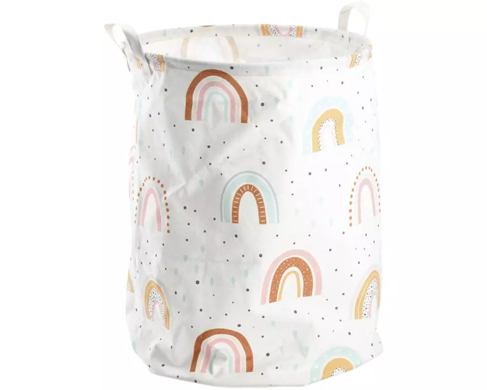 Zeller Present Wäschekorb Rainbow Canvas 38 x 48 cm