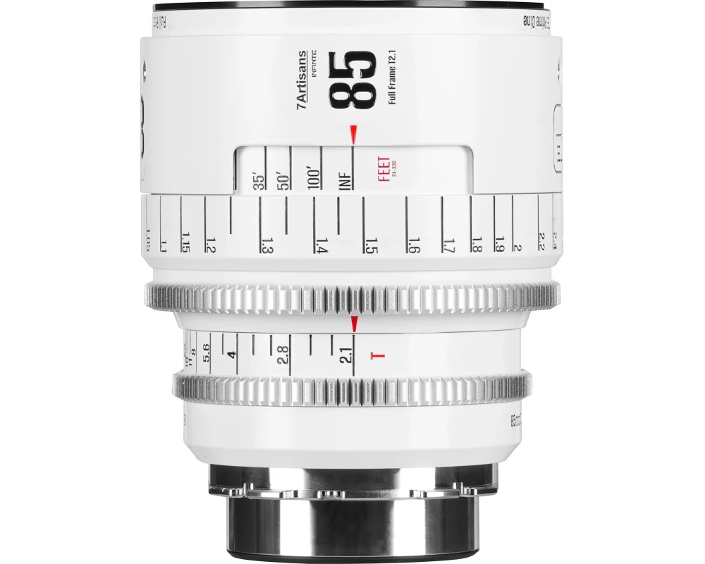 7Artisans Festbrennweite 85mm T/2.1 INFINTE Weiss – Arri PL