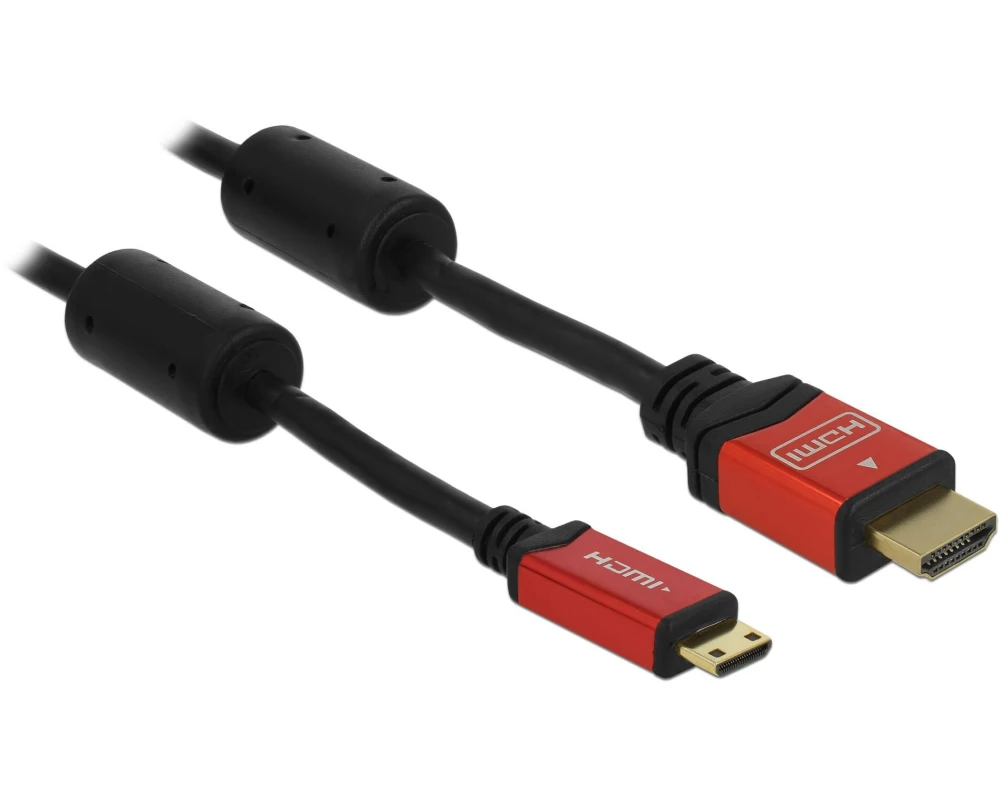 Delock Kabel 4K 30Hz HDMI - Mini-HDMI (HDMI-C), 5 m, Rot
