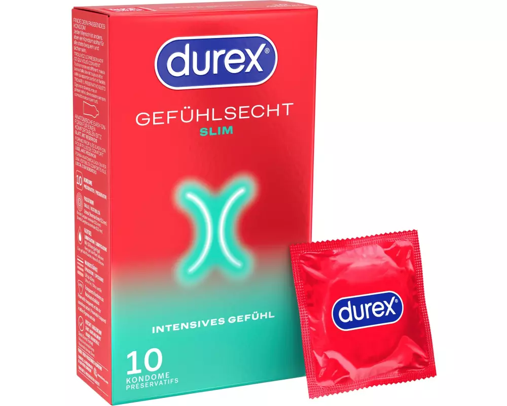 Durex Kondome Gefühlsecht Slim Fit 10 Stück
