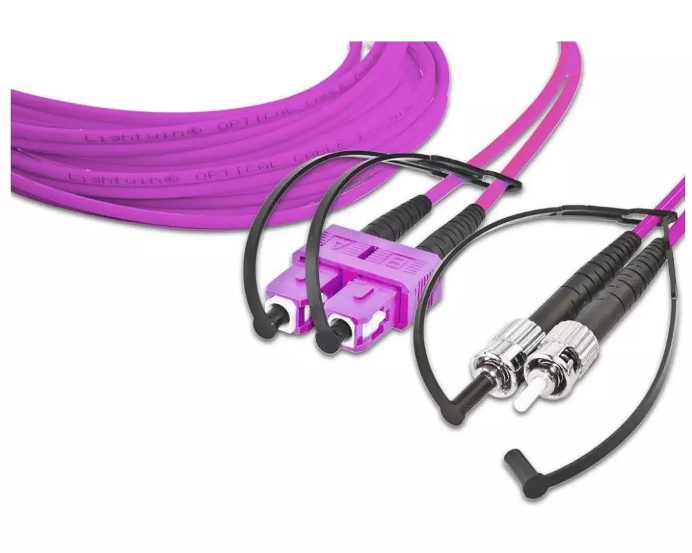 Lightwin LWL-Patchkabel SC-ST, Multimode, Duplex, OM4, 0.5m