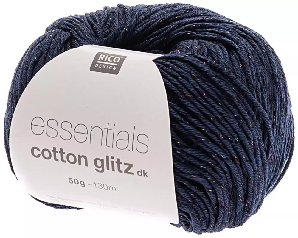 Rico Design Wolle Essentials Cotton Glitz DK 50 g Marineblau