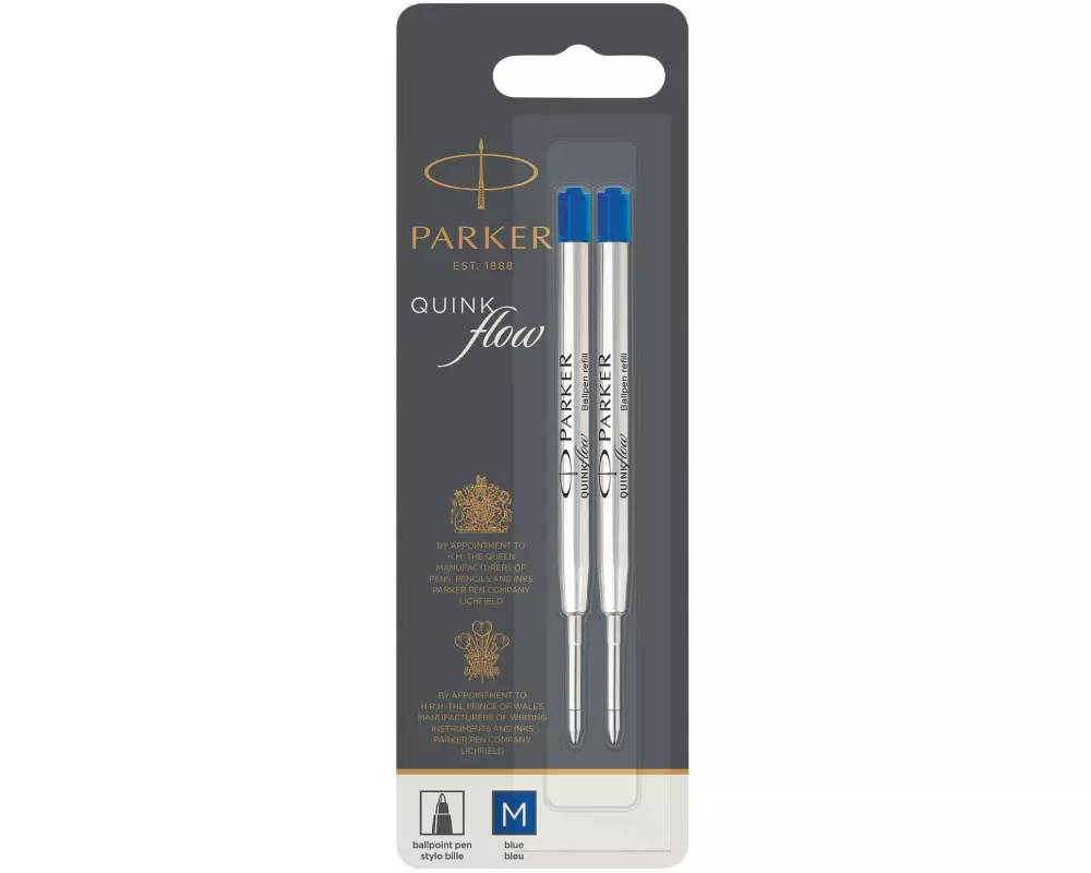 Parker Patrone Quinkflow Mine 2 x Blau, Medium (M)