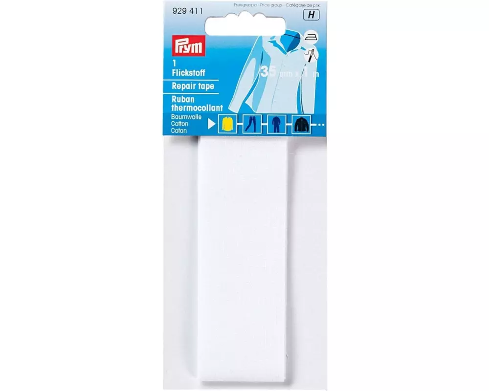 Prym Flickstoff 3.5 x 100 cm, aufbügelbar, Weiss