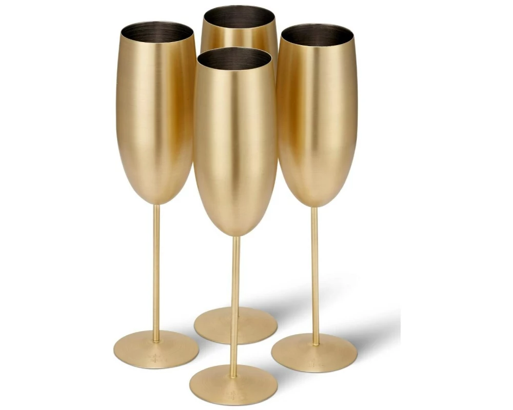 Oak & Steel Sektglas 285 ml, 4 Stück, Gold matt