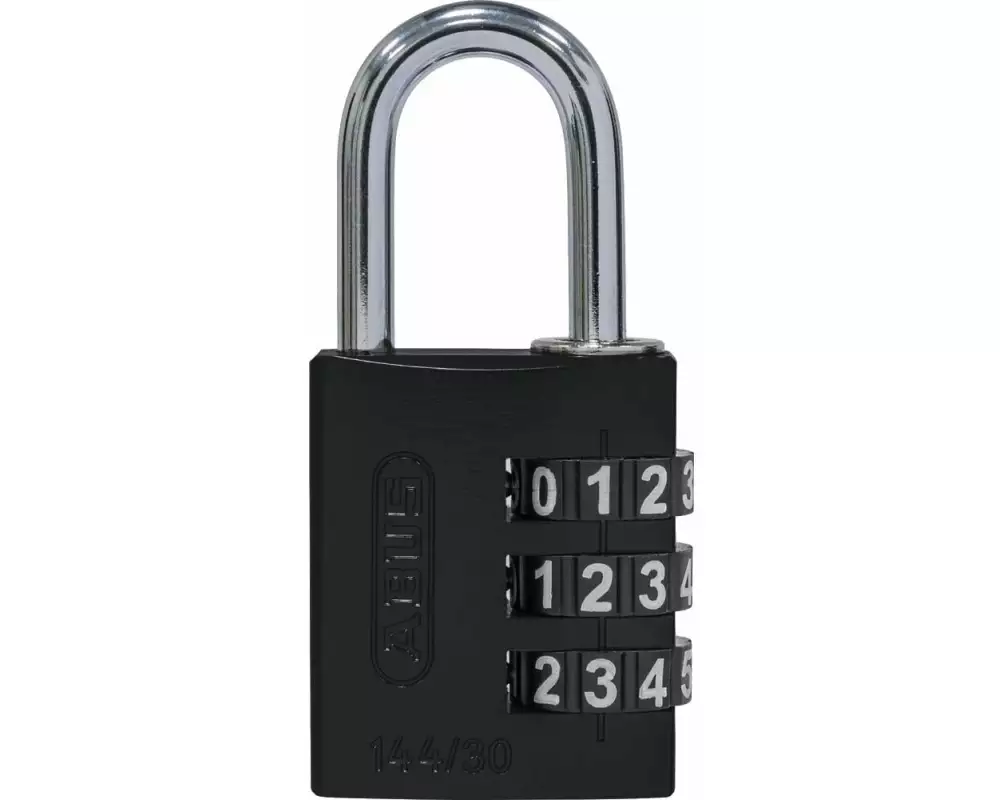 Abus Zahlenschloss 144/30 B/DFNLI Schwarz Aluminium